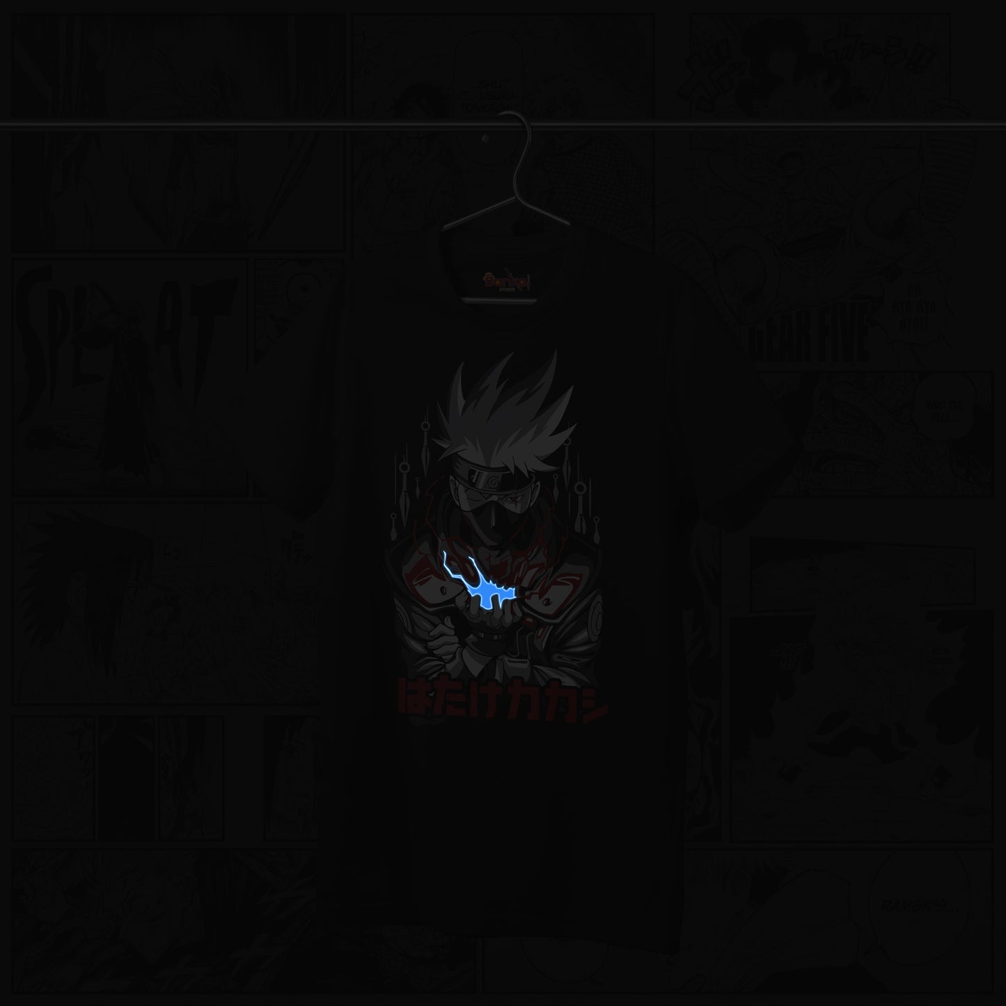 T-shirt Naruto Shippuden - Kakashi Chidori Light in Dark