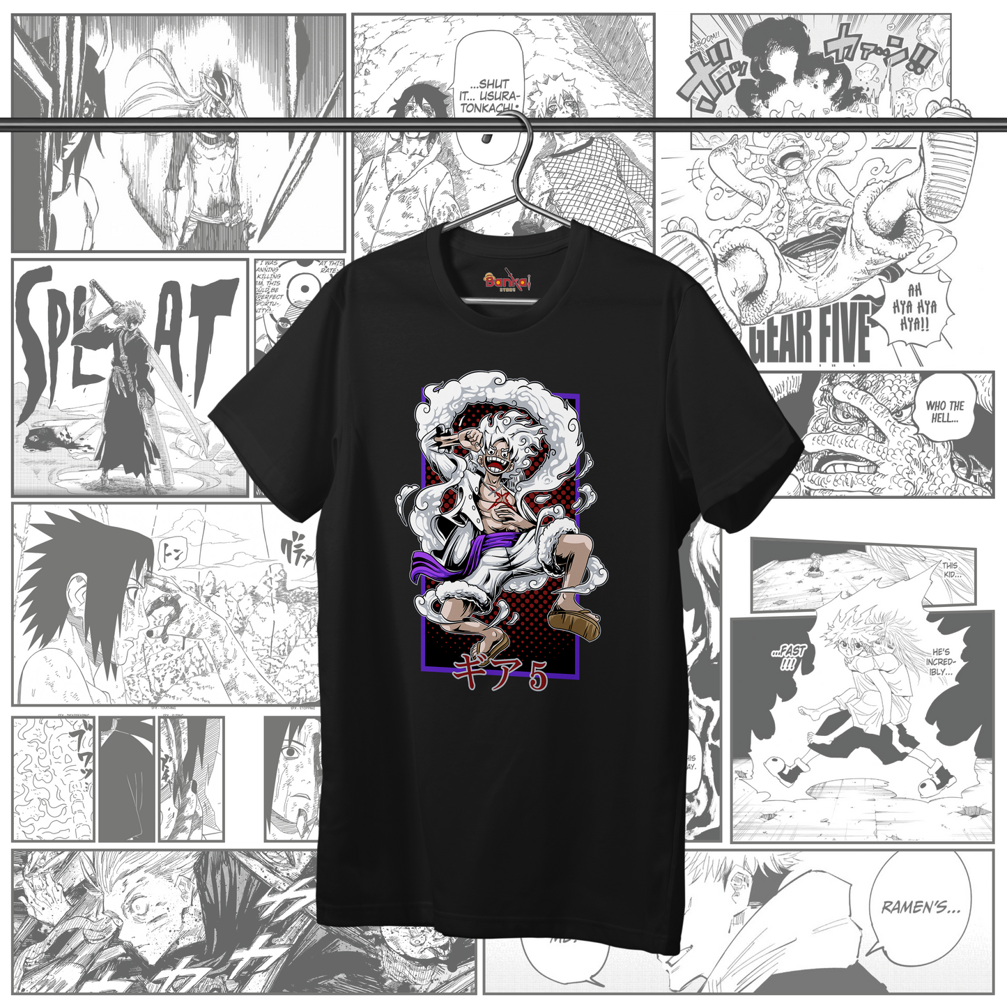 T-shirt Luffy Gear 5 Cartoon