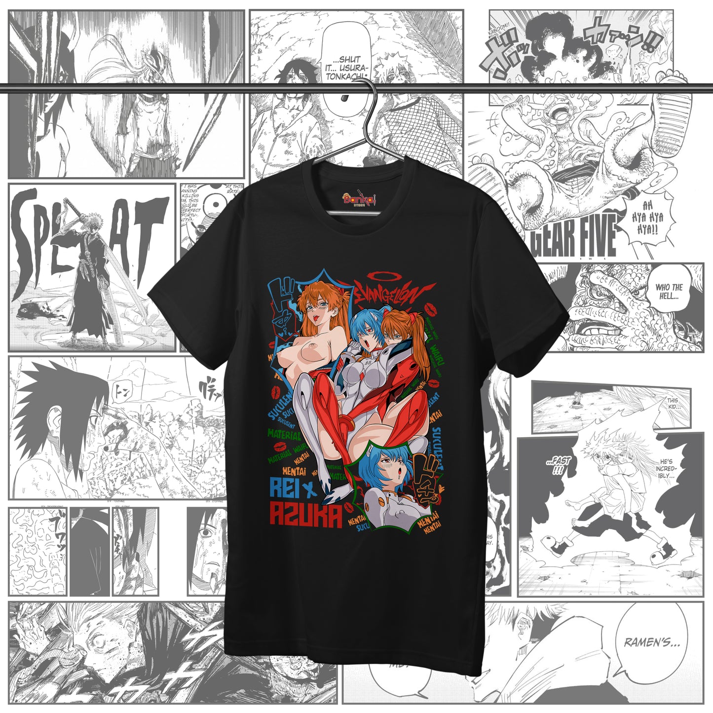 T-shirt Evangelion - Rei x Asuka Hentai