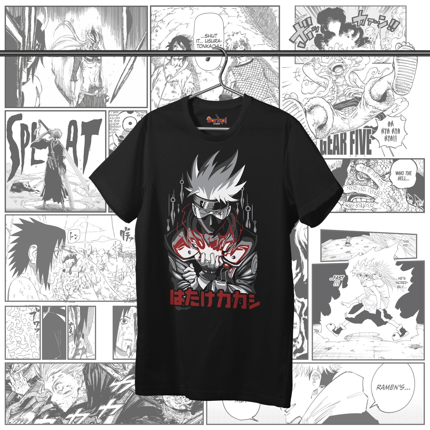 T-shirt Naruto Shippuden - Kakashi Chidori Light in Dark