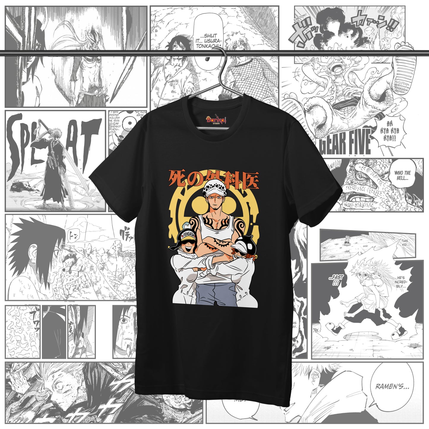 T-shirt OnePiece - Pengwin e Law